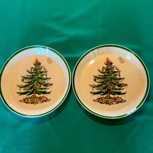 Spode Christmas Tree England 2 Serving Dishes